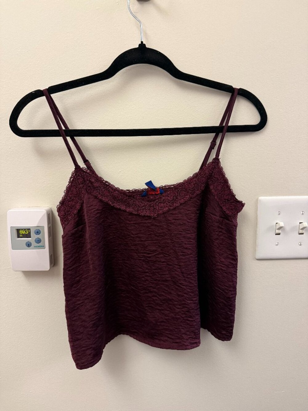 wine red/ purple tank top with satiny fabric